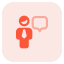 Chatting with business peers messenger application function layout icon