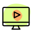 Play web video online on desktop computer icon