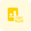 Bar chart send via message with envelope logotype icon