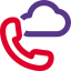 Digital call from the cloud computing system icon