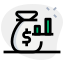 Financial information banking with money sack isolated on a white background icon