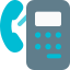 Pay telephone service with a hand receiver and base unit icon