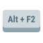 tasto alt-più-f2 icon