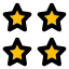 Four star rating for excellent performance in a specific role icon