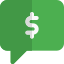 Instant online money transfer over messaging service icon