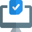 Desktop computer for counting state election result icon