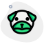 Sad pug dog frowning pictorial representation chat emoticon icon