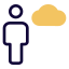 Cloud computing engineer with advance support layout icon