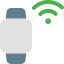 Smartwatch connected to wifi connection isolated on white backgsquare icon