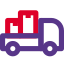 Pickup truck with large and heavy item delivery icon