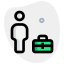 Businessman with a briefcase isolated on a white background icon