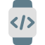 Programmable smartwatch application isolated on a white background icon