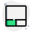 Content body frame with bottom partition section icon