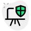 Defensive protection on a smart school software isolated on a white background icon