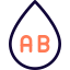 Universal blood type acceptor AB Rh layout icon