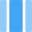 Middle column rectangular bar with side strips icon