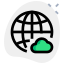 Cloud connected worldwide access of online storage icon