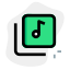 Music player on a multiple device with a collection list library icon