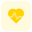 Cardiology department in the hospital with a heart and an oscillating wave logotype icon