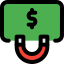 Attration for money concept - dollar with magnet icon