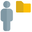 Employee sharing a single folder on an online server icon