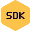 Skd badge logotype isolated on white background icon