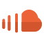 Online cloud computing SoundCloud application for music and podcasting icon
