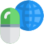 Capsules and pill availability on an internet icon