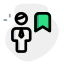 Bookmark sign businessman work at office layout icon