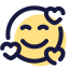 ícone de rosto sorridente com coração icon