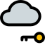 Key authentication for privacy lock on a cloud server icon