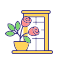 Potted Rose At Windowsill icon