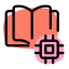 The book on a microprocessor isolated on a white background icon