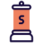 Solid salt with grinder shaker bottle icon