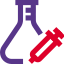 Flask for testing the blood serum isolated on a white background icon