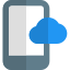 Smartphone with cloud connected storage plan layout icon