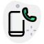 Cell phone with dialler handset receiver logotype icon