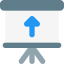 White board with upwards direction arrow layout icon