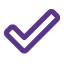Approved checkmark symbol to verify the result icon