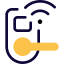 Wifi controlled smart lock isolated on a white background icon