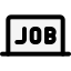 Job listing portal access on a laptop icon