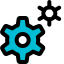 Cogs used for setting and mantinance in computer operating system icon