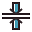 Horizontal verschmelzen icon