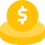 Dollar coin funds isolated on a white background icon