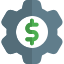 Money application management setting cog wheel logotype icon