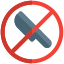 No sharp or knife allowed in a shopping mall icon