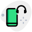 Mobile phone with headphone connectivity wirelessly logotype icon