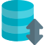 Uplink and downlink arrows on a server database transfer icon