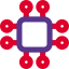 Microchip with mini transistors isolated on a white background icon