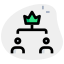 Top management manager under crown badge logotype icon